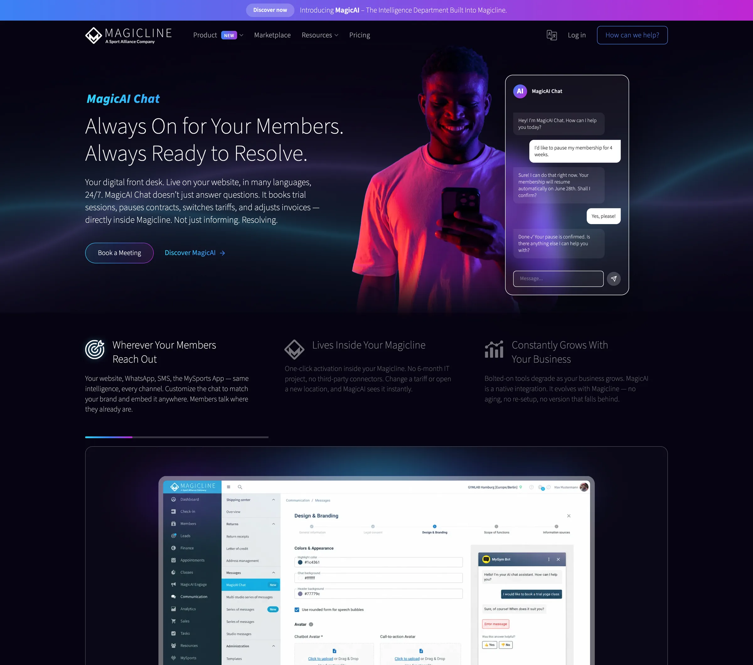 Magicline AI desktop preview